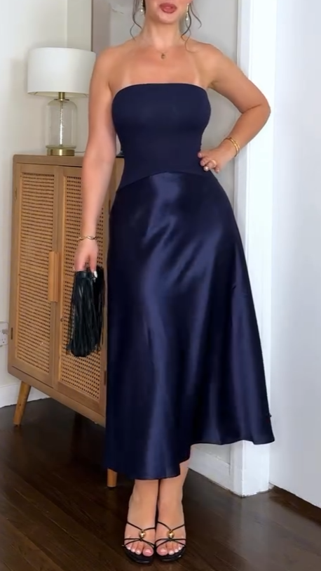 Midnight Anti-Slip Off-Shoulder Midi Dress