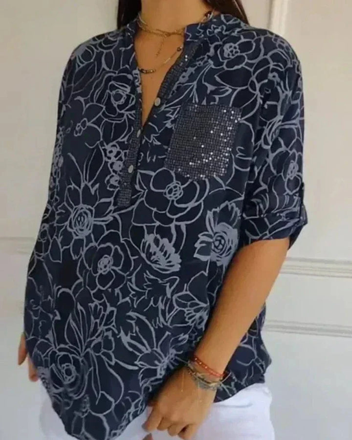Eleyna Floral Sequin Blouse