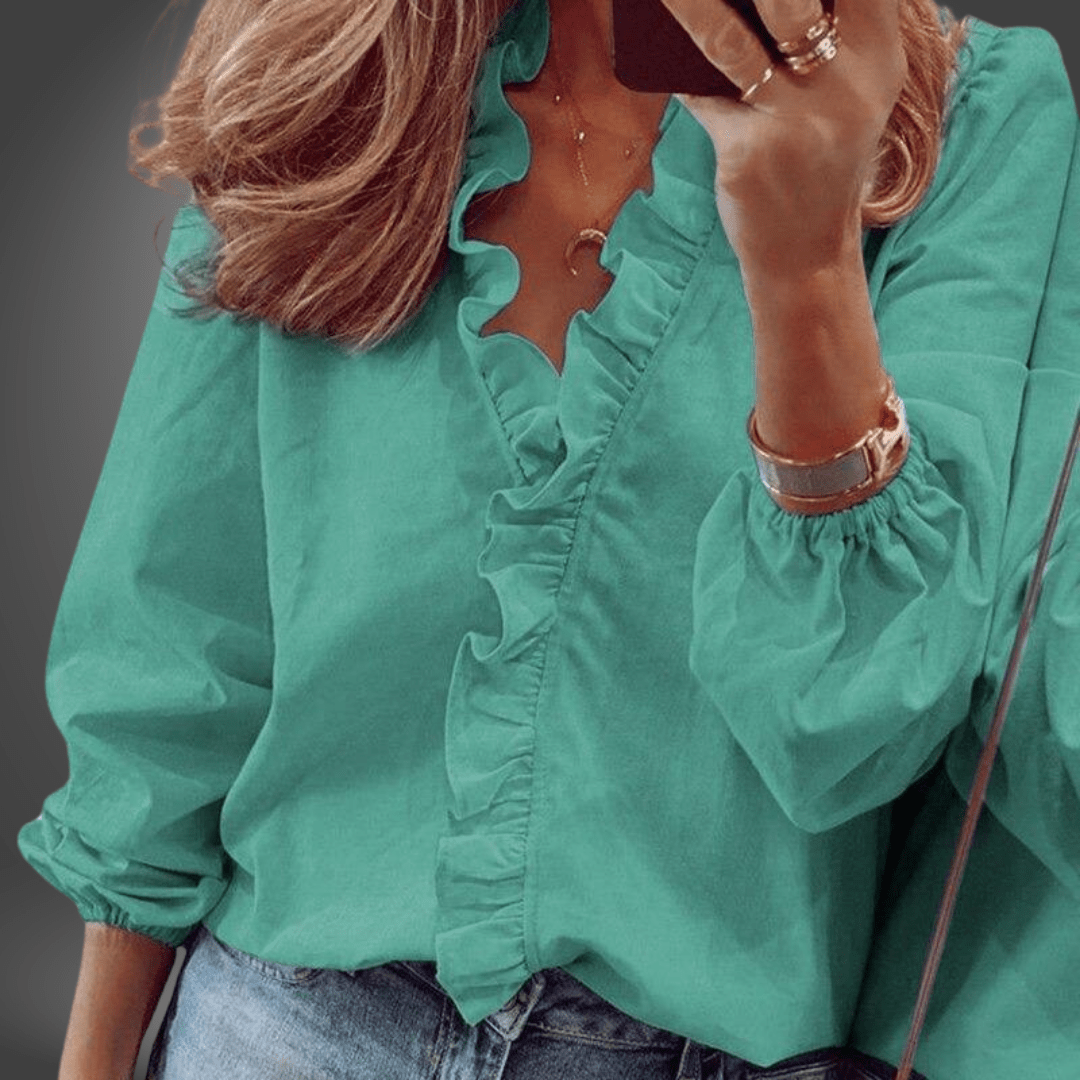 Tania Ruffled Cotton Blouse