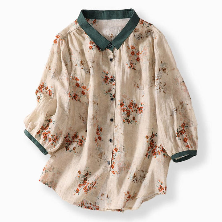 Liora Floral Linen Blouse