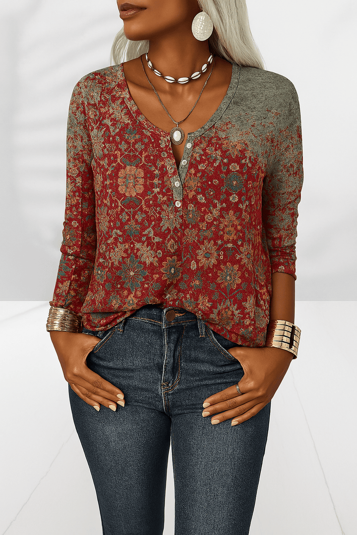Nayla Vintage Henley Top