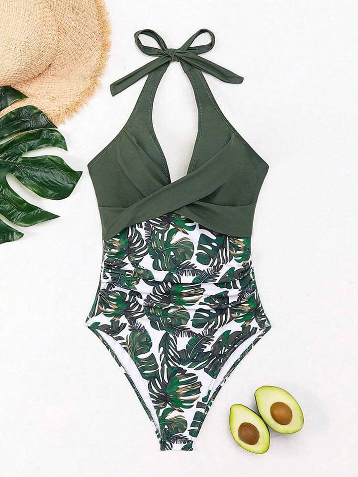 Isalina Tropical Twist-Front Swimsuit