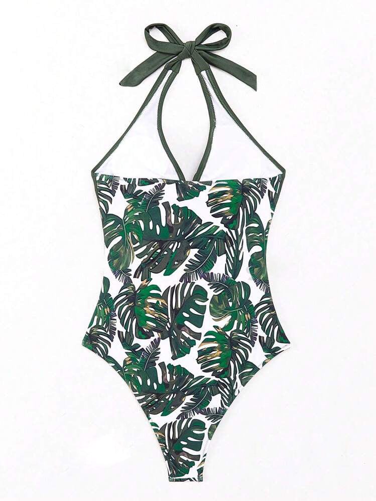 Isalina Tropical Twist-Front Swimsuit