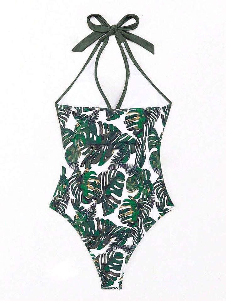 Isalina Tropical Twist-Front Swimsuit