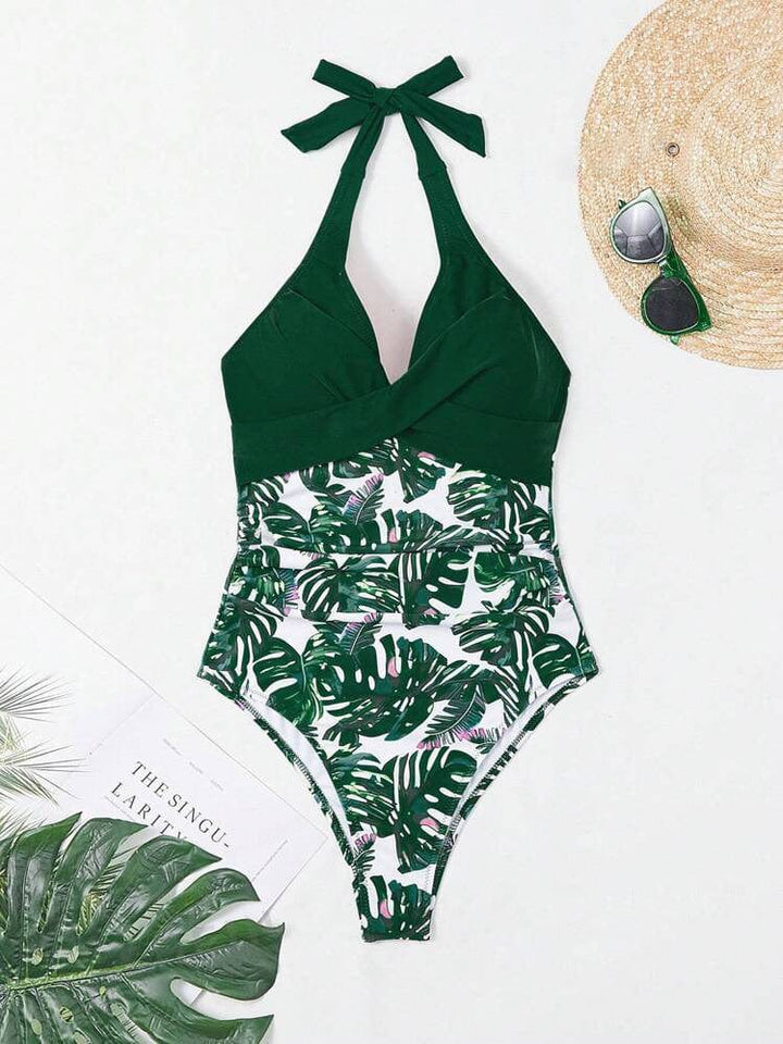 Isalina Tropical Twist-Front Swimsuit