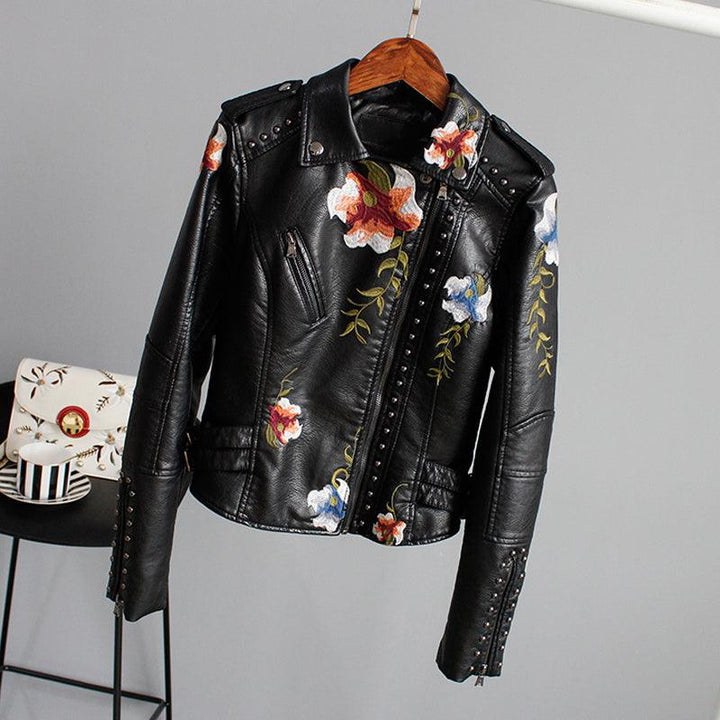 Ella Floral Leather Jacket