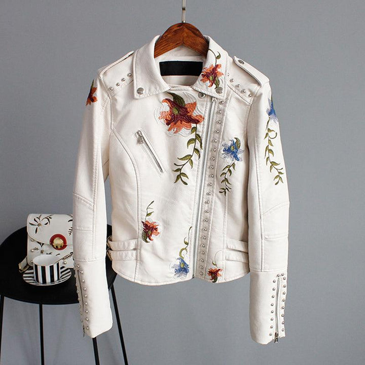 Ella Floral Leather Jacket