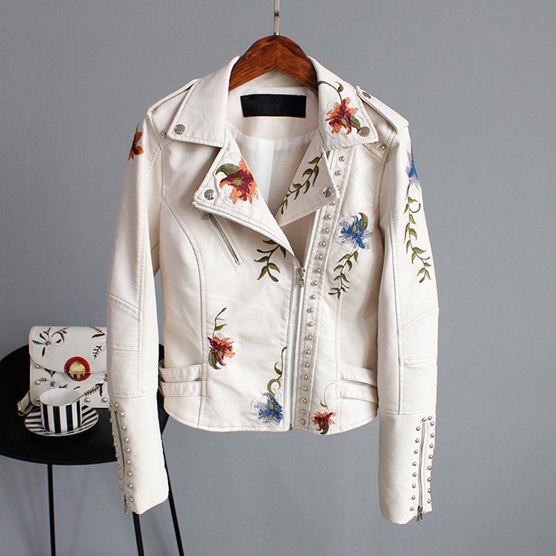 Ella Floral Leather Jacket