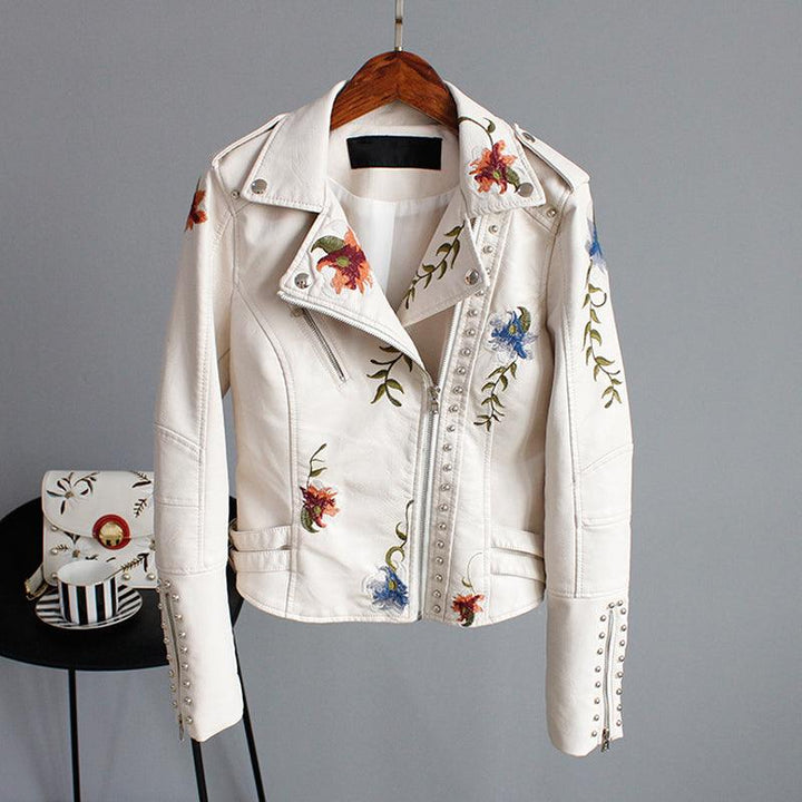 Ella Floral Leather Jacket