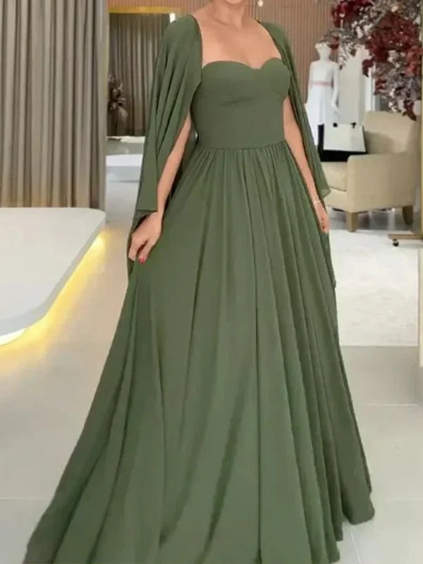 Chiffon Batwing Sleeve Maxi Dress