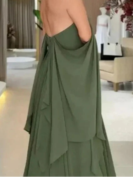 Chiffon Batwing Sleeve Maxi Dress