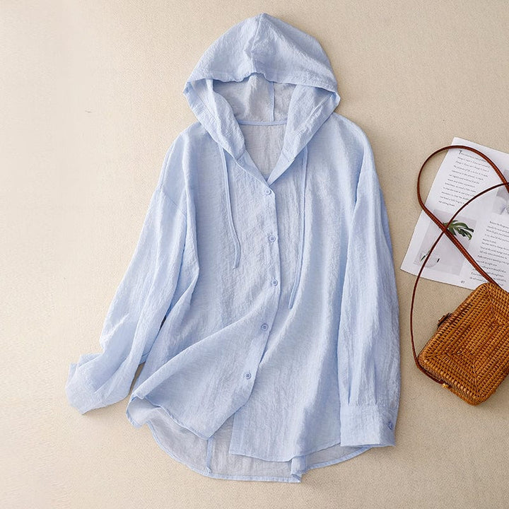 Lucera Hooded Linen Blouse