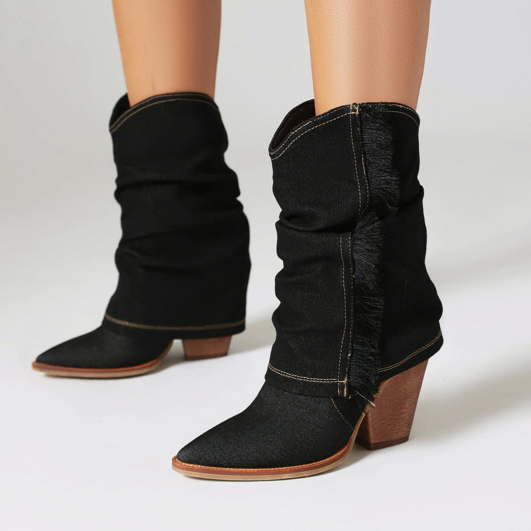 Roxy Fringe Denim Boots