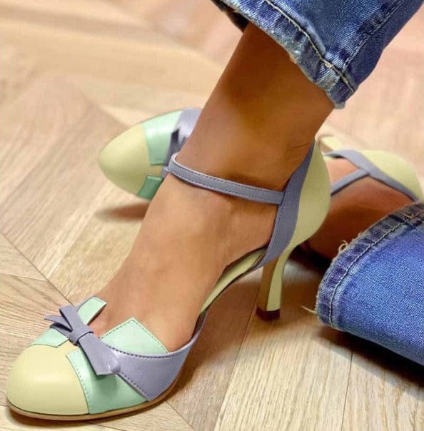 Julia Retro Bow Strap Heels