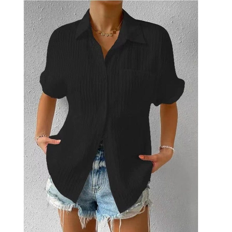 Sorella Crinkled Button-Up Shirt