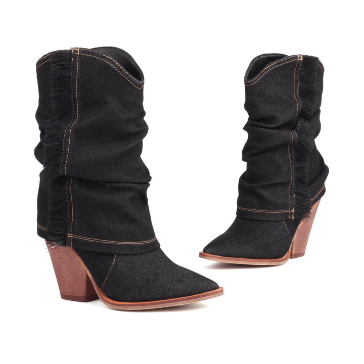 Roxy Fringe Denim Boots