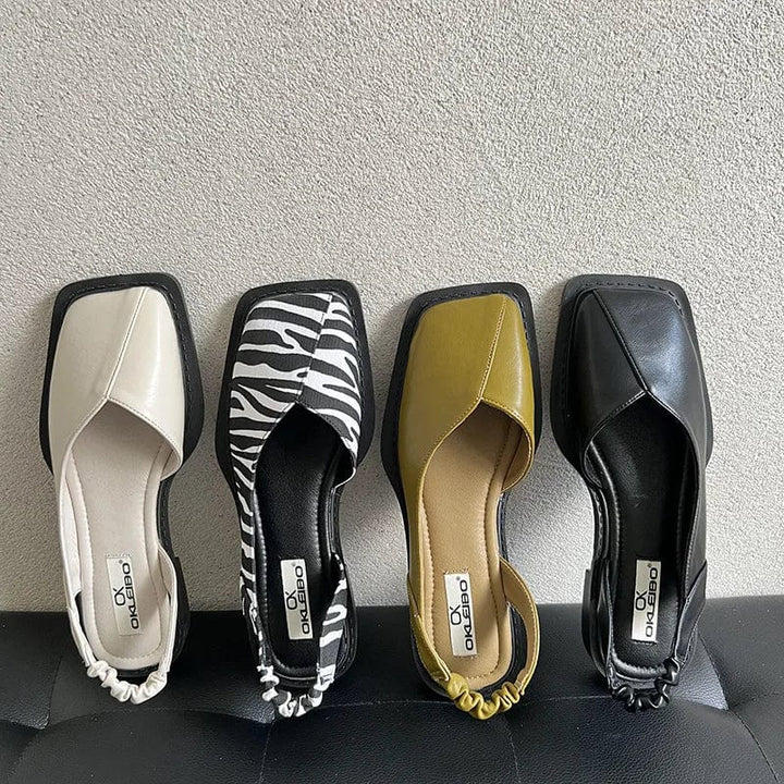 Lidia Square-Toe Slingbacks