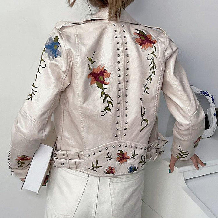 Ella Floral Leather Jacket