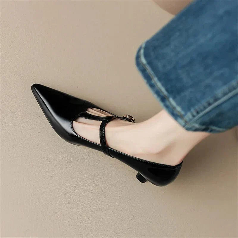 Olysa Patent Leather Kitten Heels