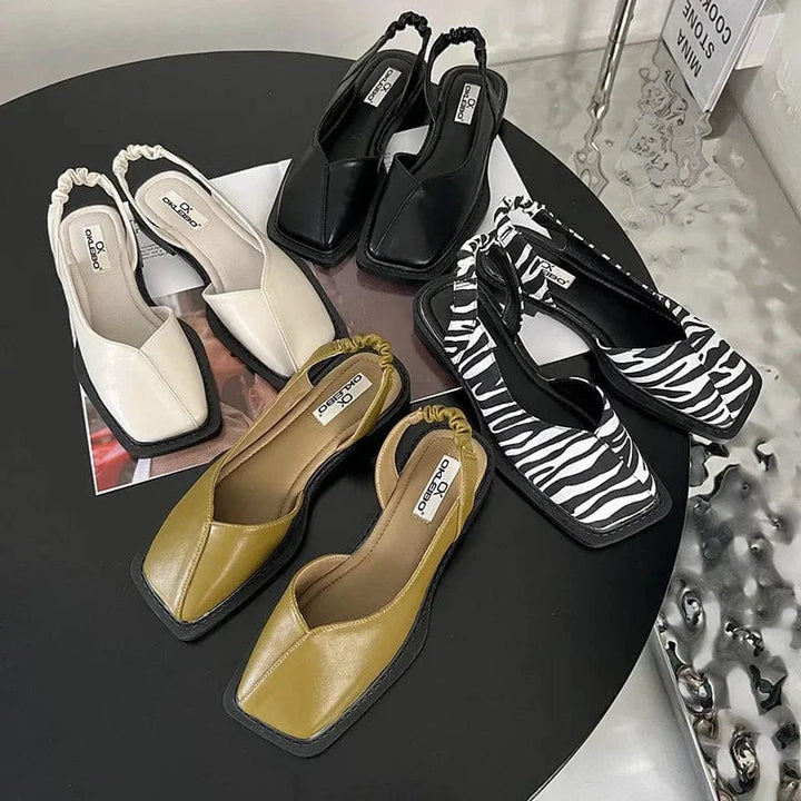 Lidia Square-Toe Slingbacks