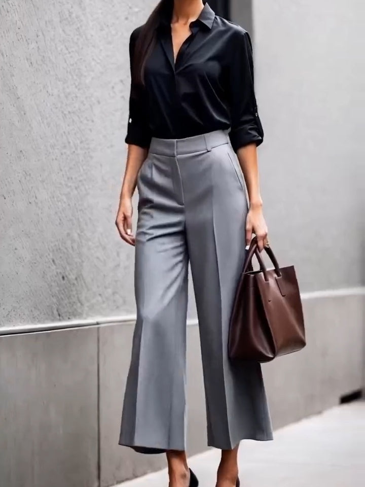 Classic Black Long-sleeved Shirt