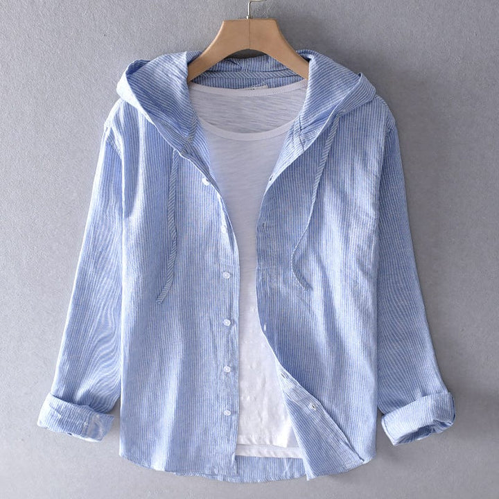Avery Striped Hooded Shirt