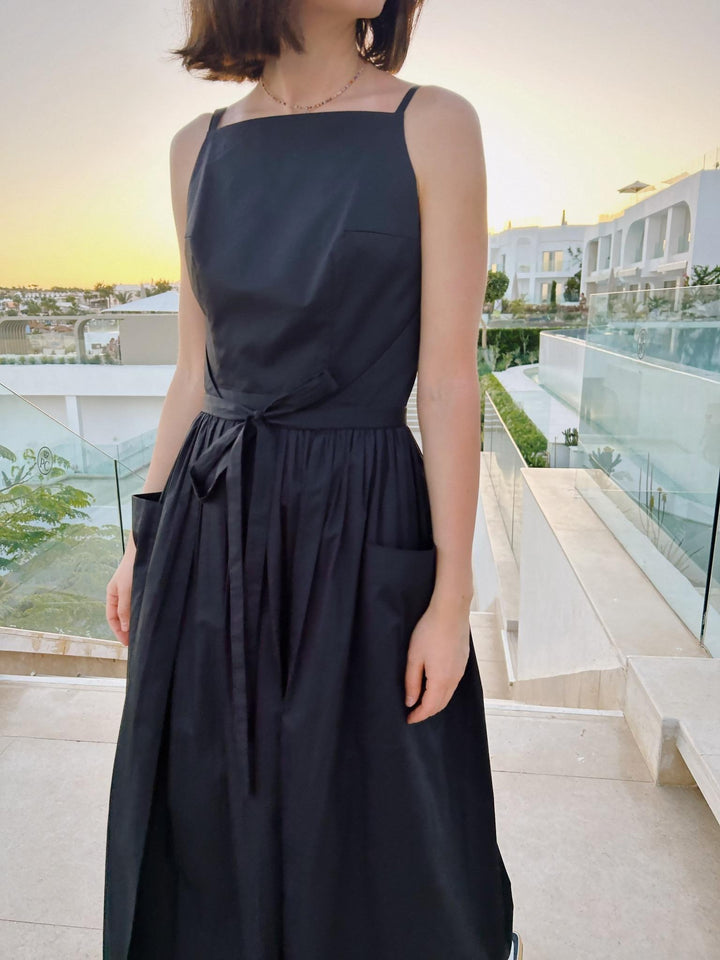 Sun Waist Midi Dress with No Side Seams