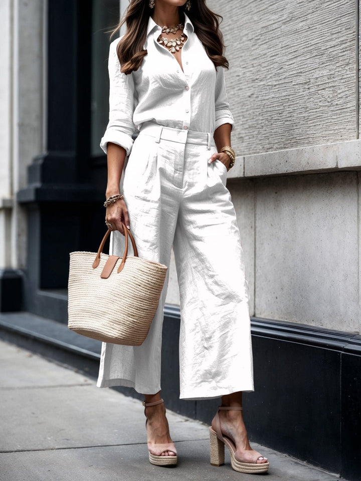 Pink Capri Pants and Loose Shirt Set