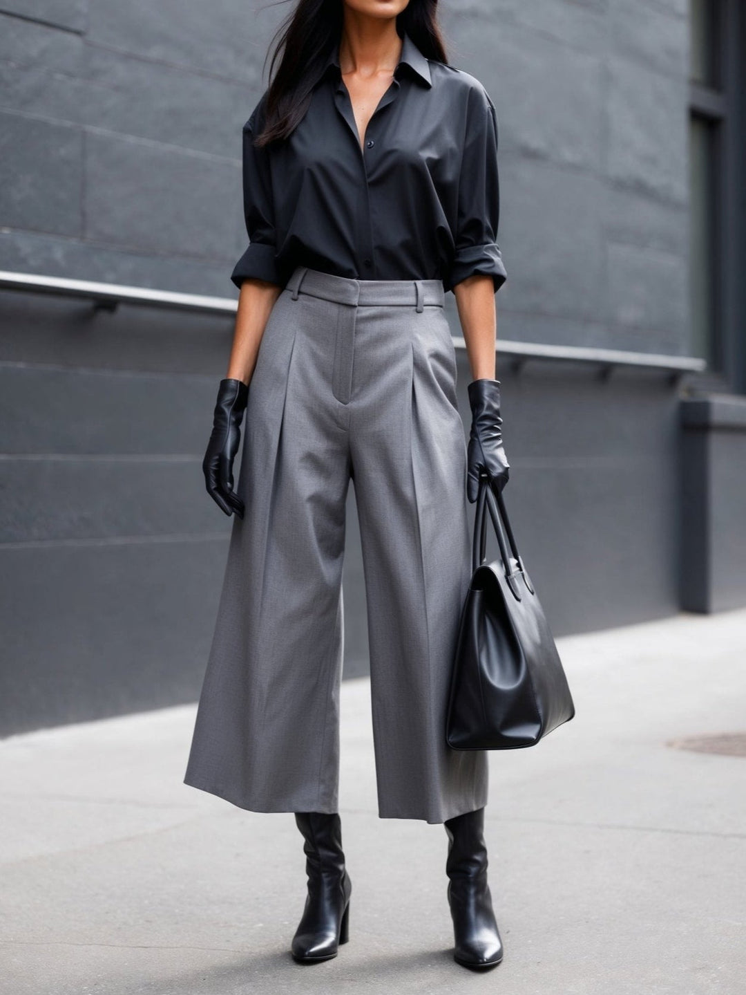 Classic Black Long-sleeved Shirt