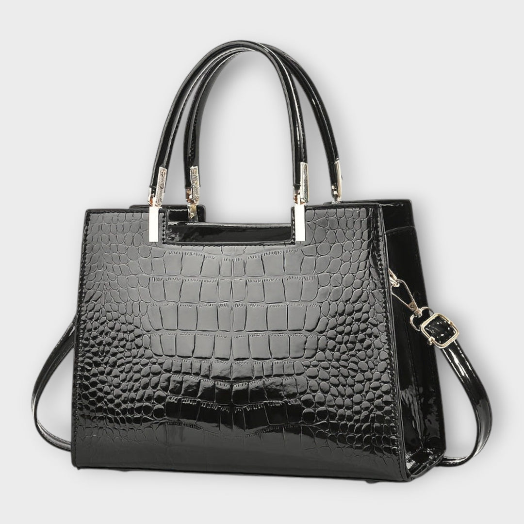 Ava - Glossy Crocodile Pattern Handbag