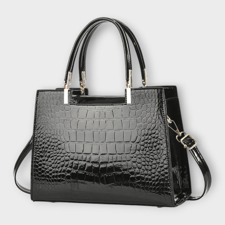 Ava - Glossy Crocodile Pattern Handbag