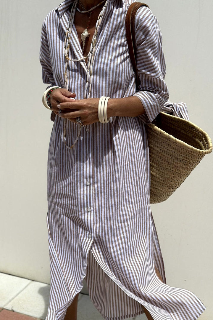 Isla Striped Shirt Dress