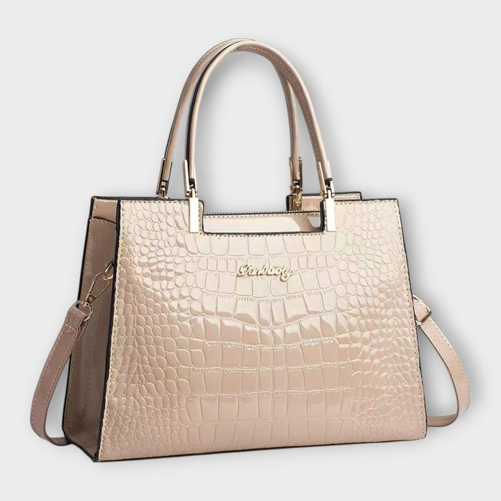 Ava - Glossy Crocodile Pattern Handbag
