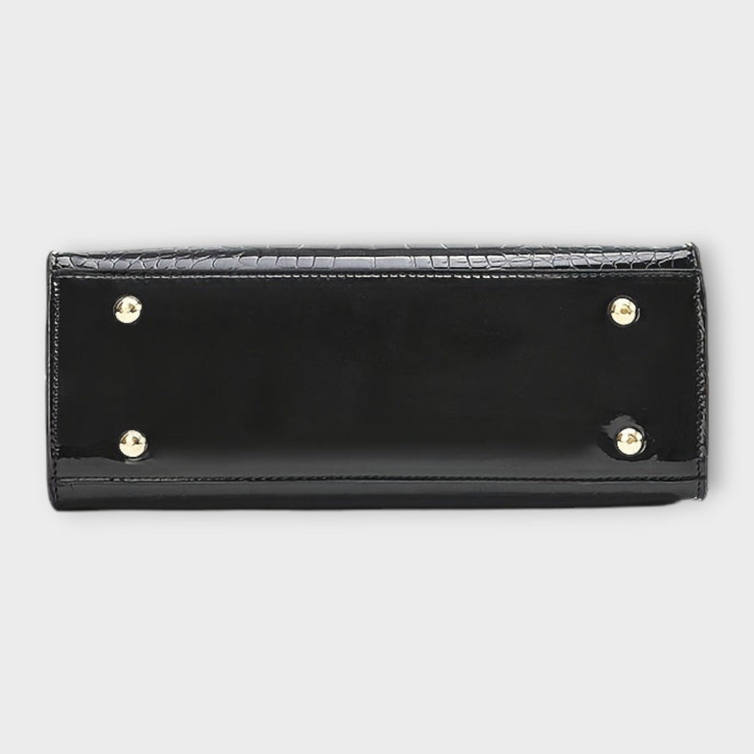 Ava - Glossy Crocodile Pattern Handbag