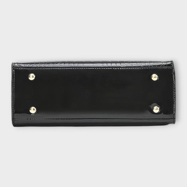 Ava - Glossy Crocodile Pattern Handbag