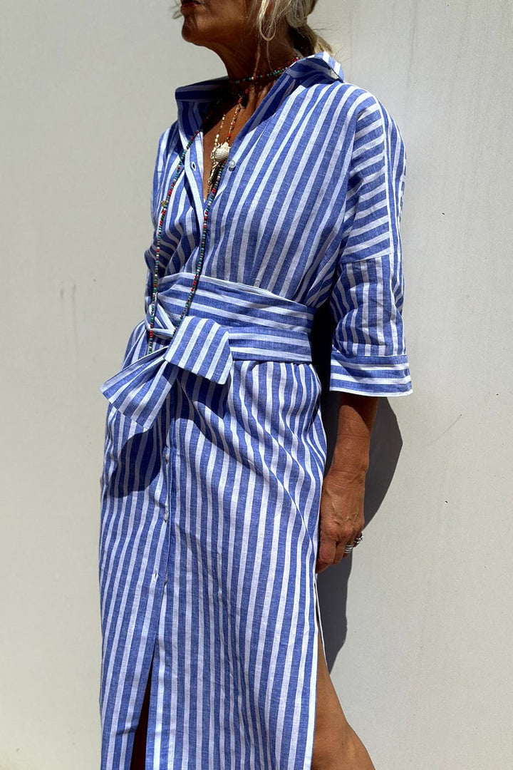 Isla Striped Shirt Dress
