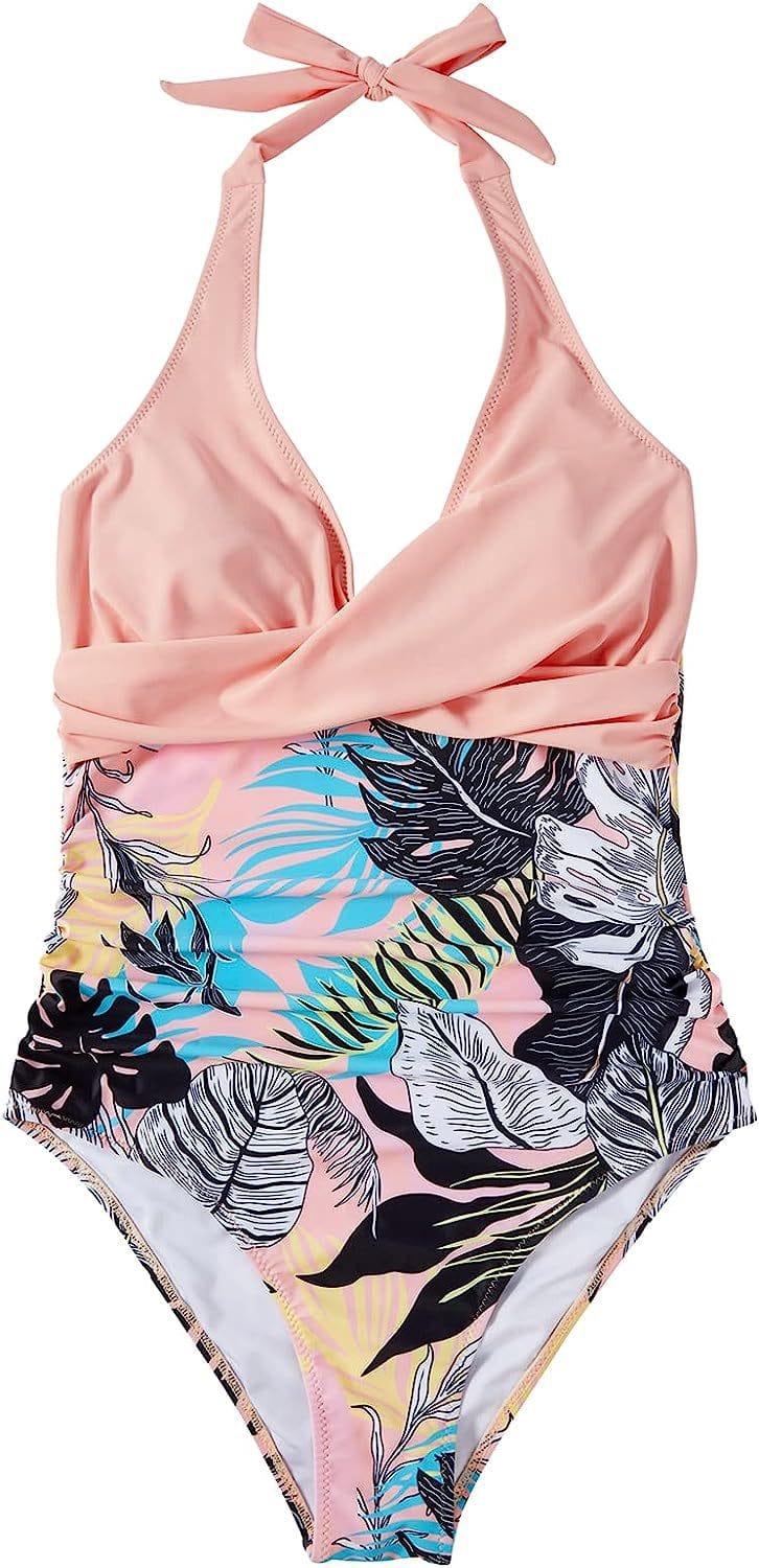 Isalina Tropical Twist-Front Swimsuit