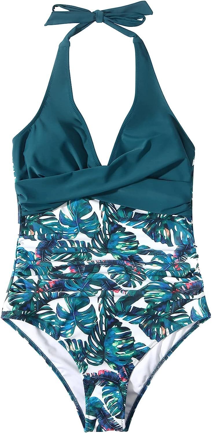 Isalina Tropical Twist-Front Swimsuit