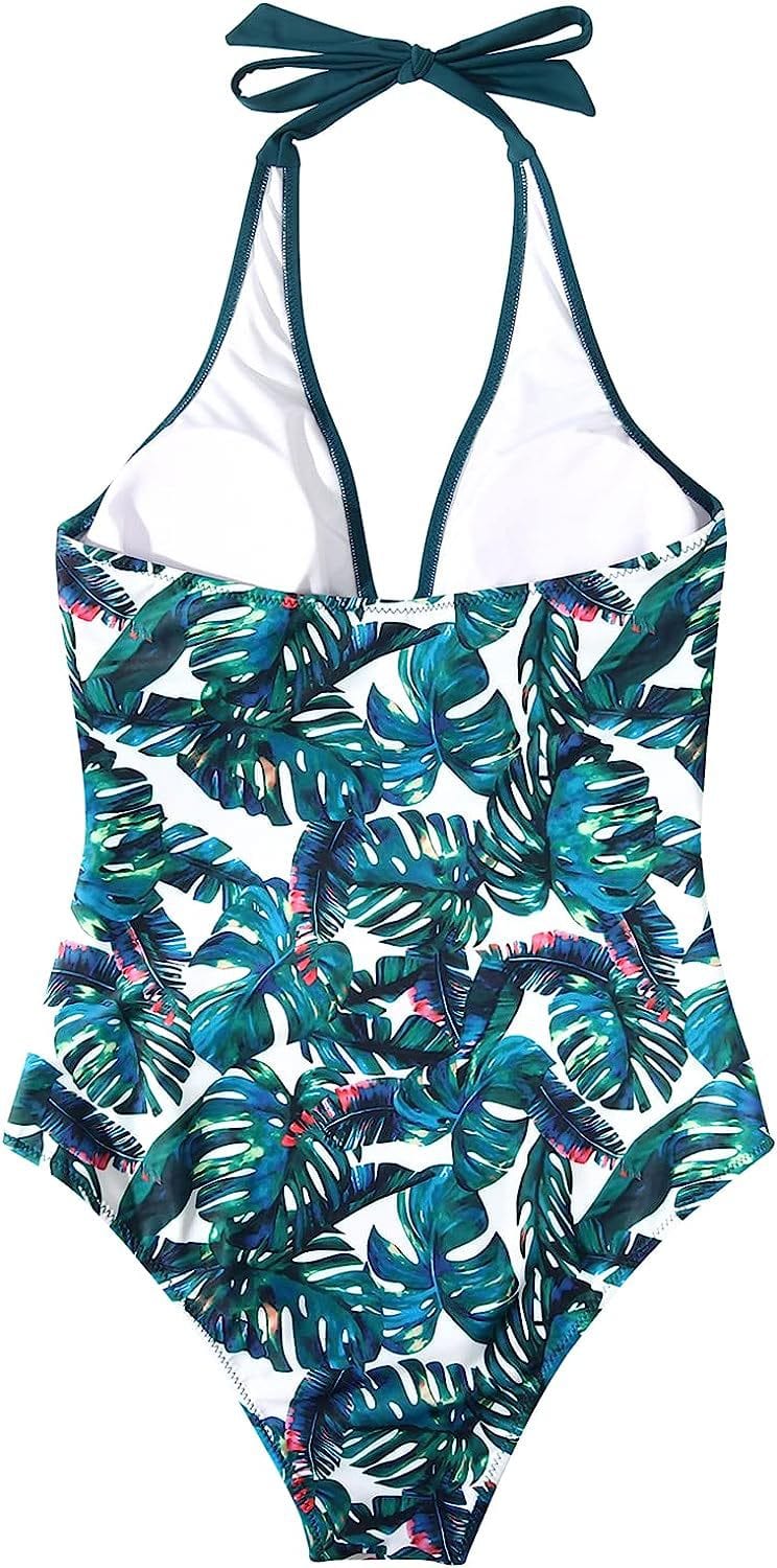Isalina Tropical Twist-Front Swimsuit