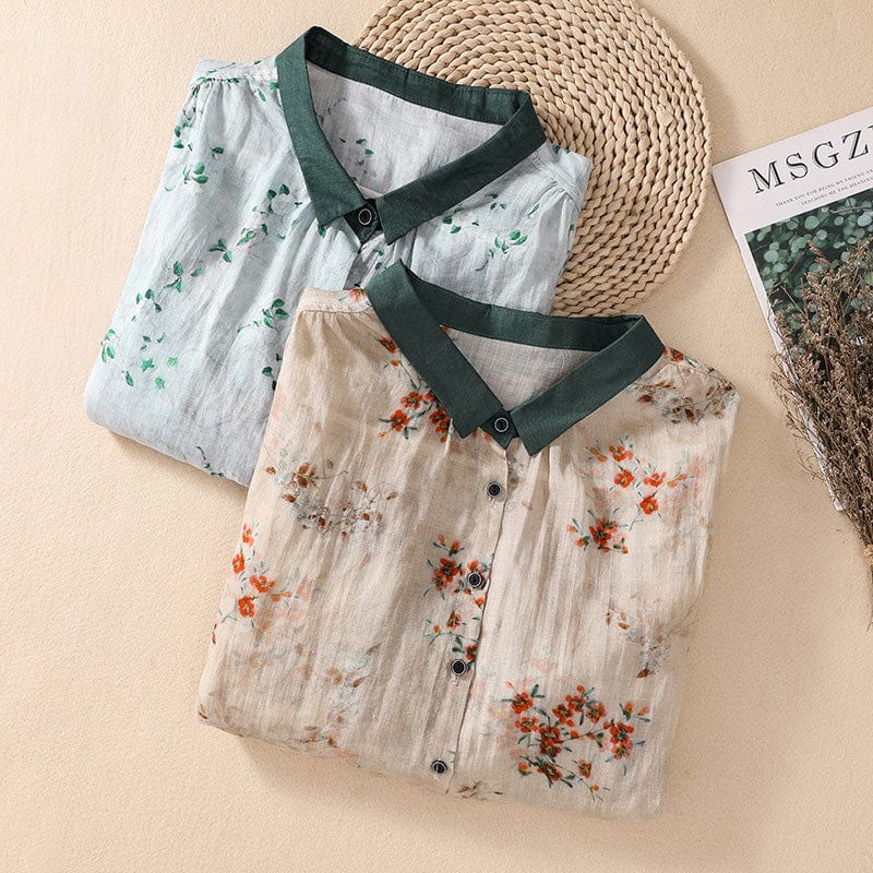 Liora Floral Linen Blouse