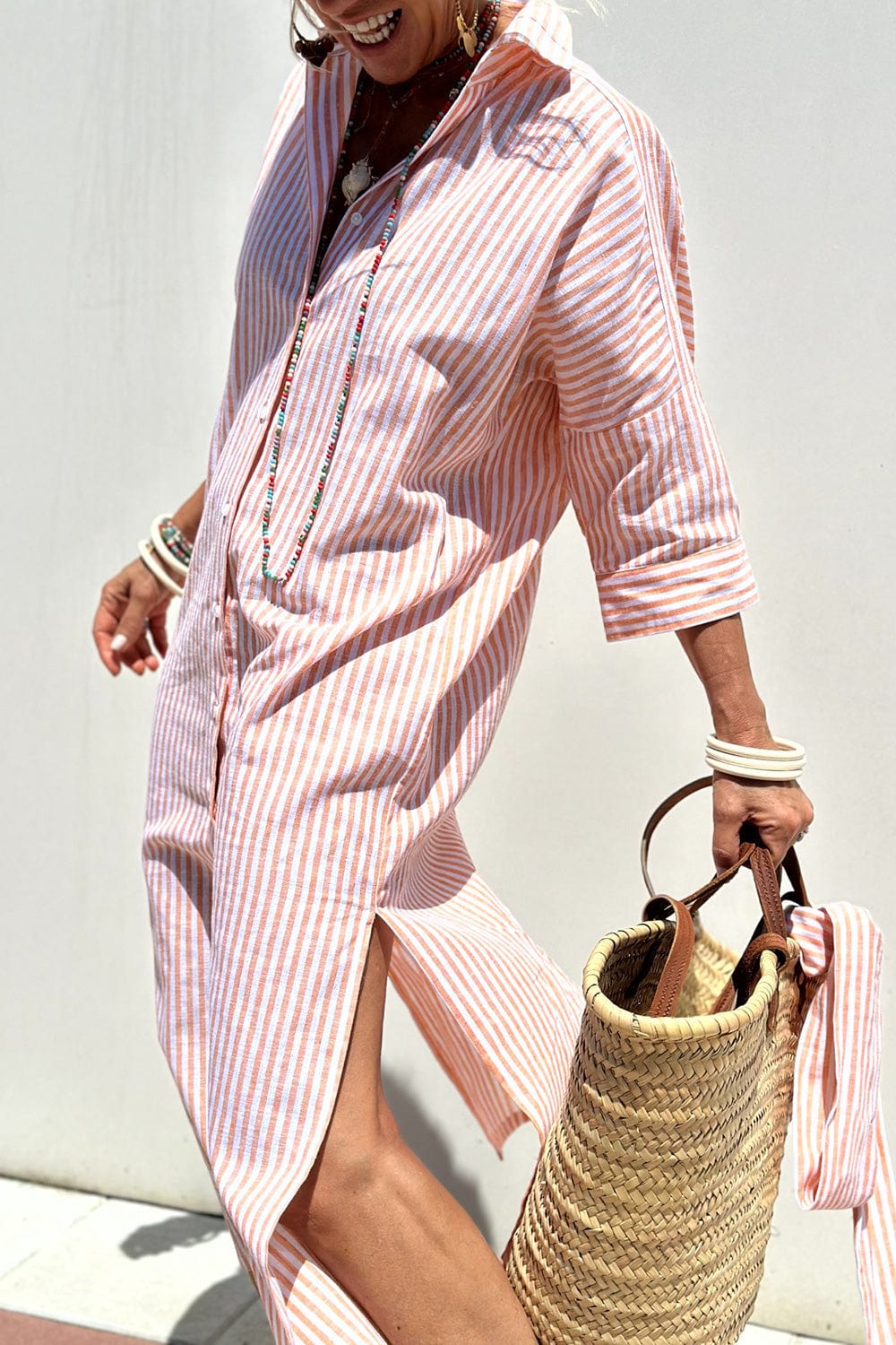 Isla Striped Shirt Dress
