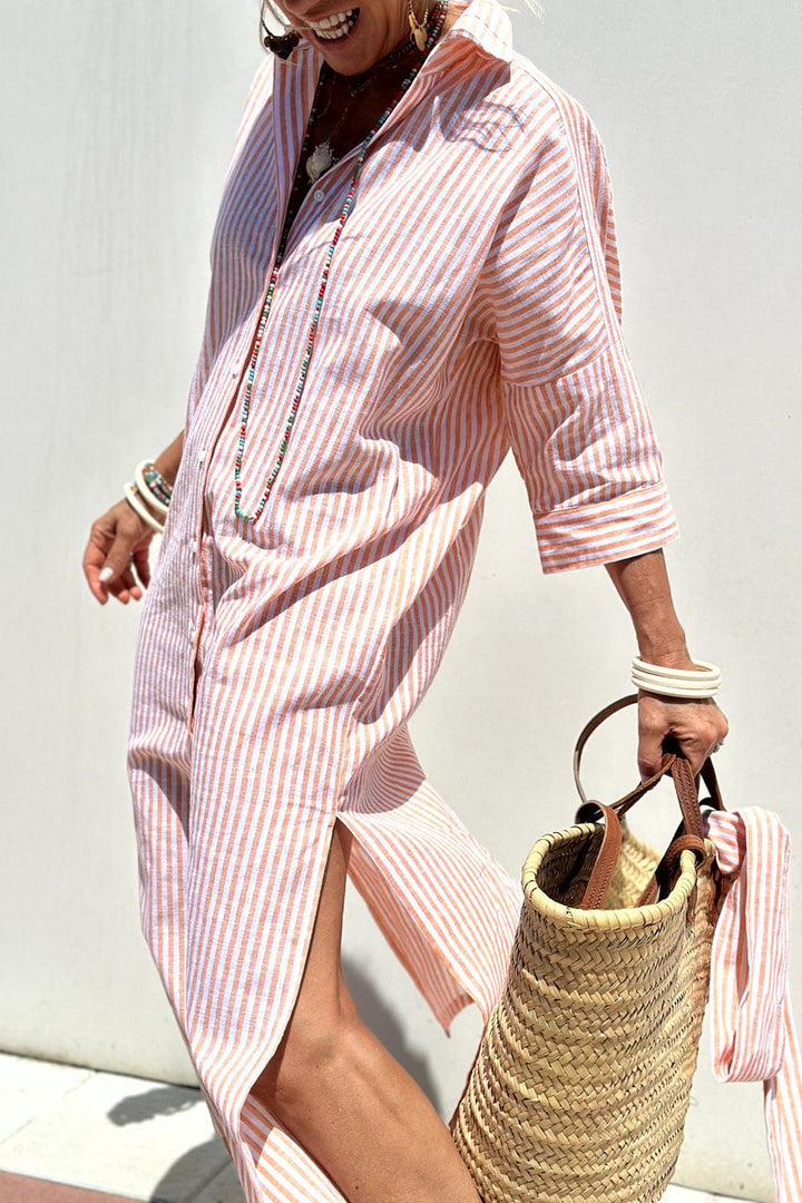Isla Striped Shirt Dress