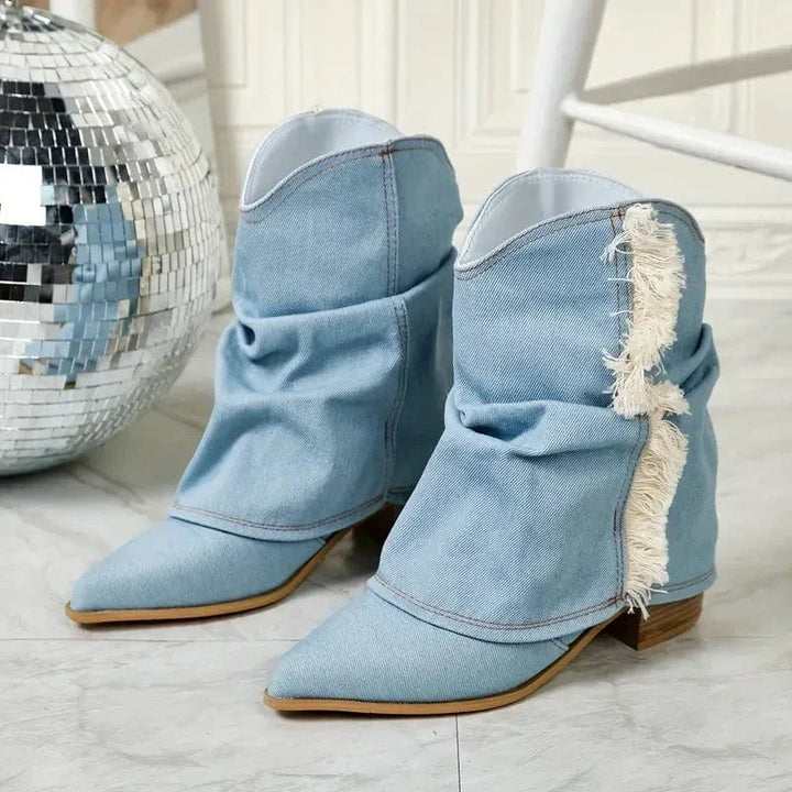 Roxy Fringe Denim Boots