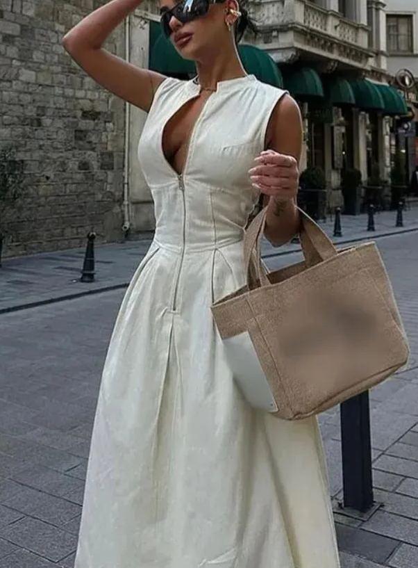 Sleeveless High Waist Dress