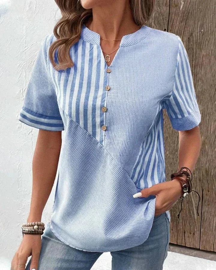 Mila Striped V-Neck Top