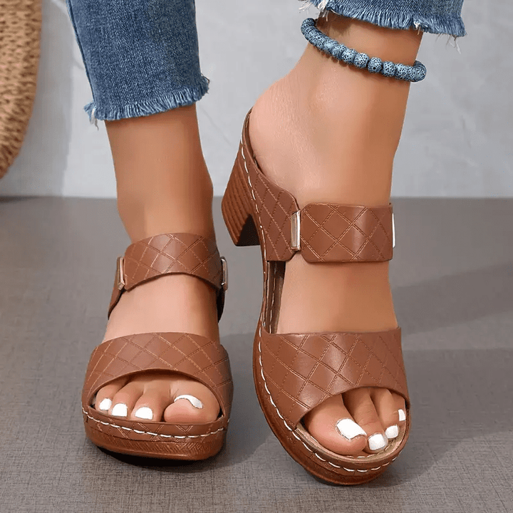 Celia Quilted Heeled Sandals