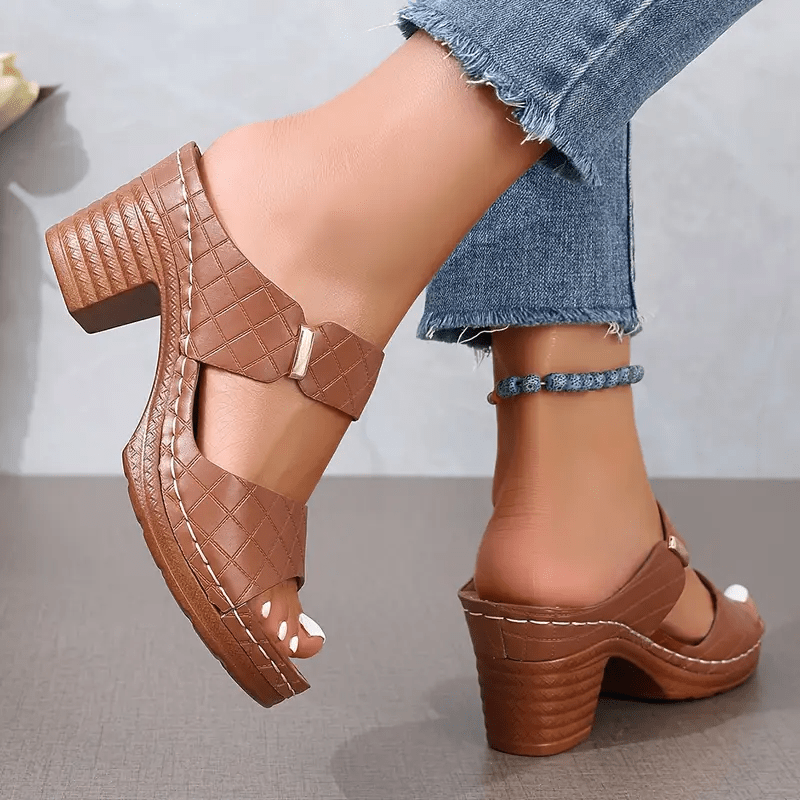 Celia Quilted Heeled Sandals