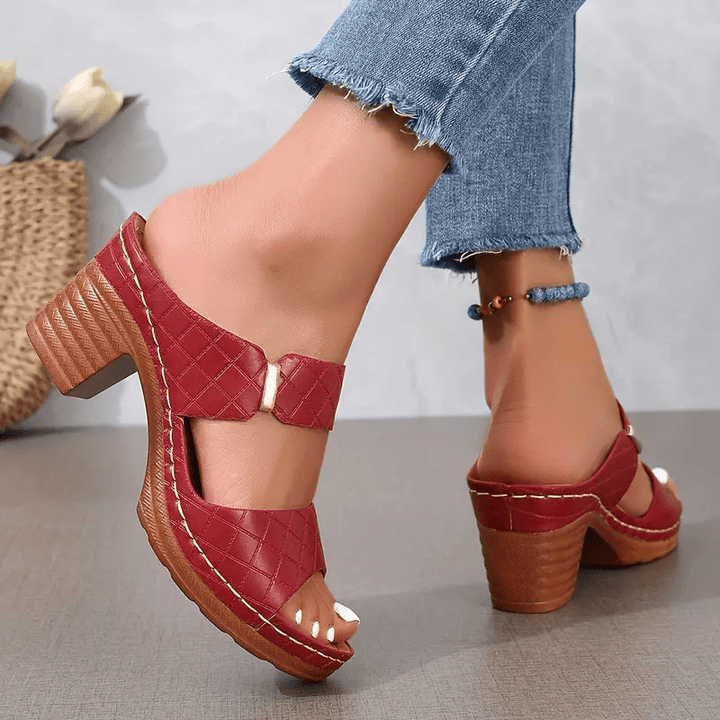 Celia Quilted Heeled Sandals