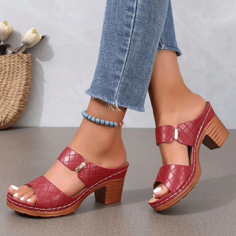 Celia Quilted Heeled Sandals