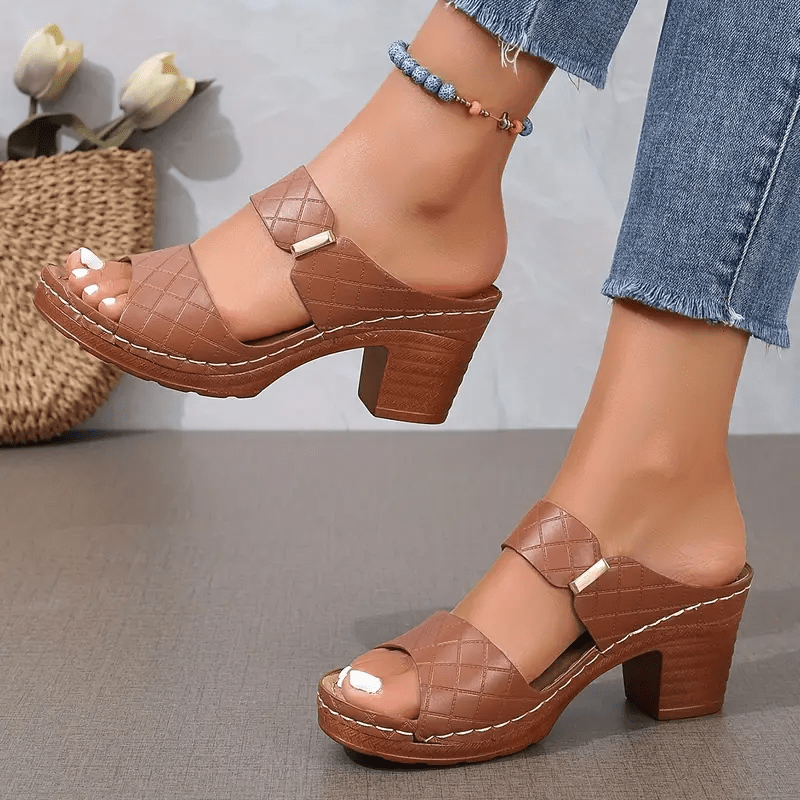 Celia Quilted Heeled Sandals